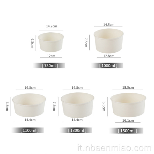 Ciotola per alimenti usa e getta per zuppa calda